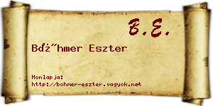 Böhmer Eszter névjegykártya