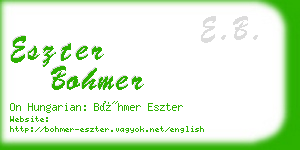 eszter bohmer business card